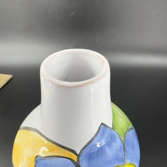 Vintage Venetian Studio Art Pottery Vase Vessel Hand Painted Italian Pottery VTG - Picture 6 of 12